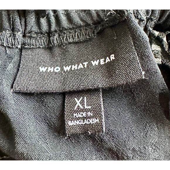 Who What Wear semi-sheer black sleeveless blouse pull over mock neck size XL - Picture 5 of 7